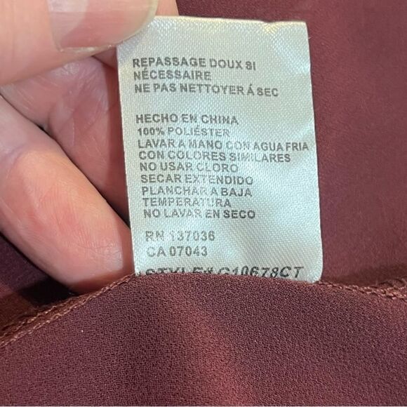 ANTHROPOLOGIE PAPER CRANE Lace Halter Top Maroon Burgundy Women’s Size Medium - Picture 5 of 5